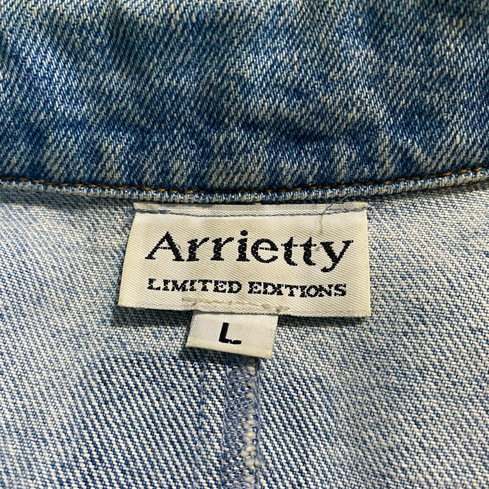 Vintage 90s Arrietty Patchwork Denim Medium Wash Blazer Jacket Womens Sz: Large - Picture 8 of 12